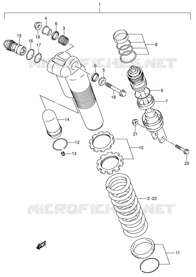 ACHTER SCHOKDEMPER (MODELE K4) Suzuki MOTO 125 RM 2003  RM125K3(E3/E28)
