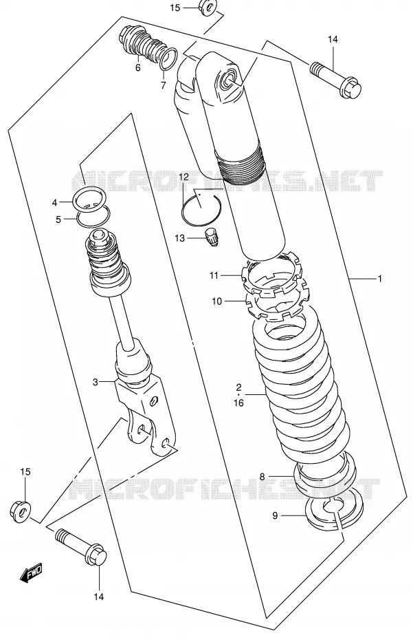 ACHTER SCHOKDEMPER (MODELE K4) Suzuki MOTO 85 RM 2004  RM85K4(P3/P28)