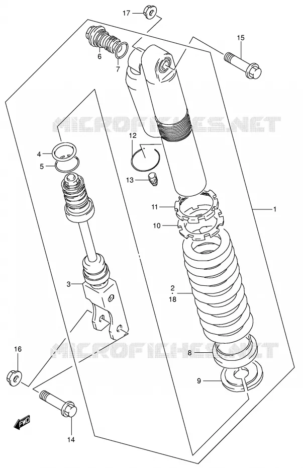 ACHTER SCHOKDEMPER (MODELE K5/K6) Suzuki MOTO 85 RM 2005  RM85LK5(P3/P28)