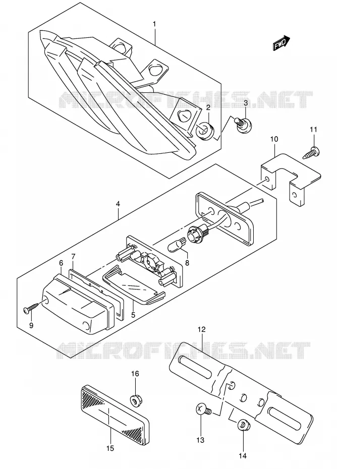 ACHTERLICHT (SV1000SK5/S1K5/S2K5) Suzuki MOTO 1000 SV 2003  SV1000K3(E2)