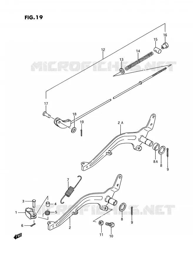 ACHTERREM (MODELE G/H/J/K) Suzuki MOTO 80 RM 1993  RM80P(E3)