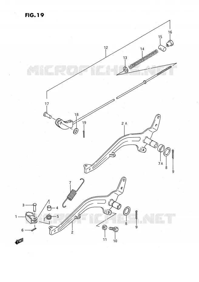 ACHTERREM (MODELE G/H/J/K) Suzuki MOTO 80 RM 1994  RM80XR(E2)