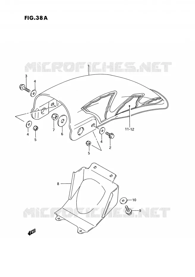 ACHTERSPATBORD (MODELE N/P/R/S) Suzuki MOTO 80 RM 1991  RM80M(E3)