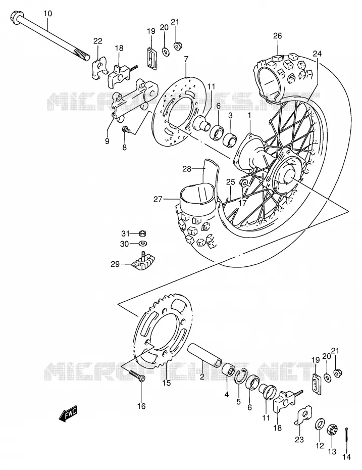 ACHTERWIEL (RM85K2/K3) Suzuki MOTO 85 RM 2006  RM85LK6(P3/P28)
