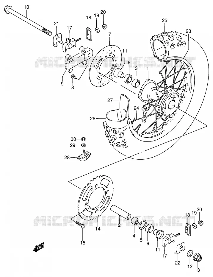 ACHTERWIEL (RM85LK3) Suzuki MOTO 85 RM 2005  RM85LK5(P3/P28)