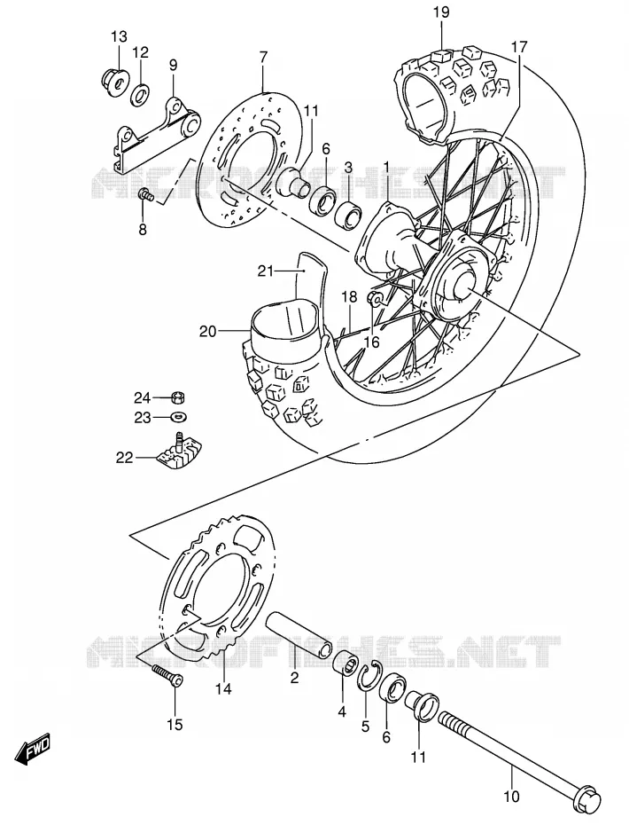 ACHTERWIEL (RM85LK4) Suzuki MOTO 85 RM 2006  RM85LK6(P3/P28)