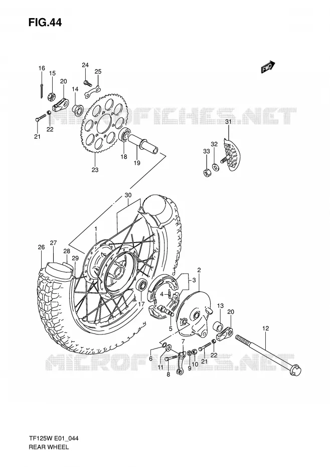 ACHTERWIEL Suzuki MOTO 125 Autres-modeles 1998  TF125W(E1)