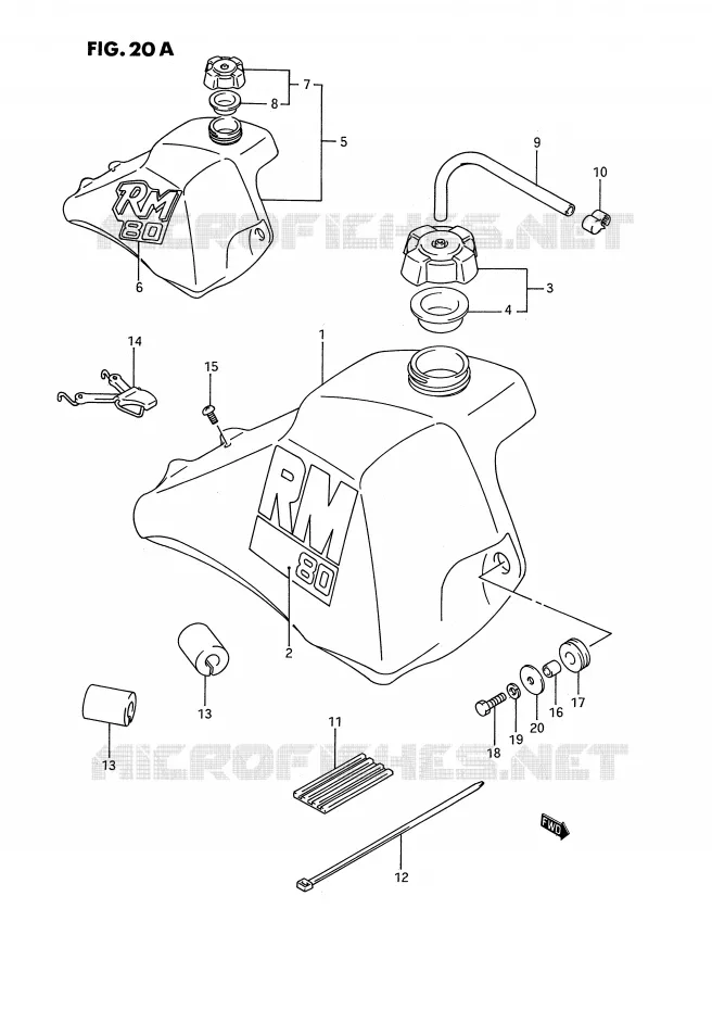 BENZINETANK (MODELE J/K) Suzuki MOTO 80 RM 1994  RM80R(E3)