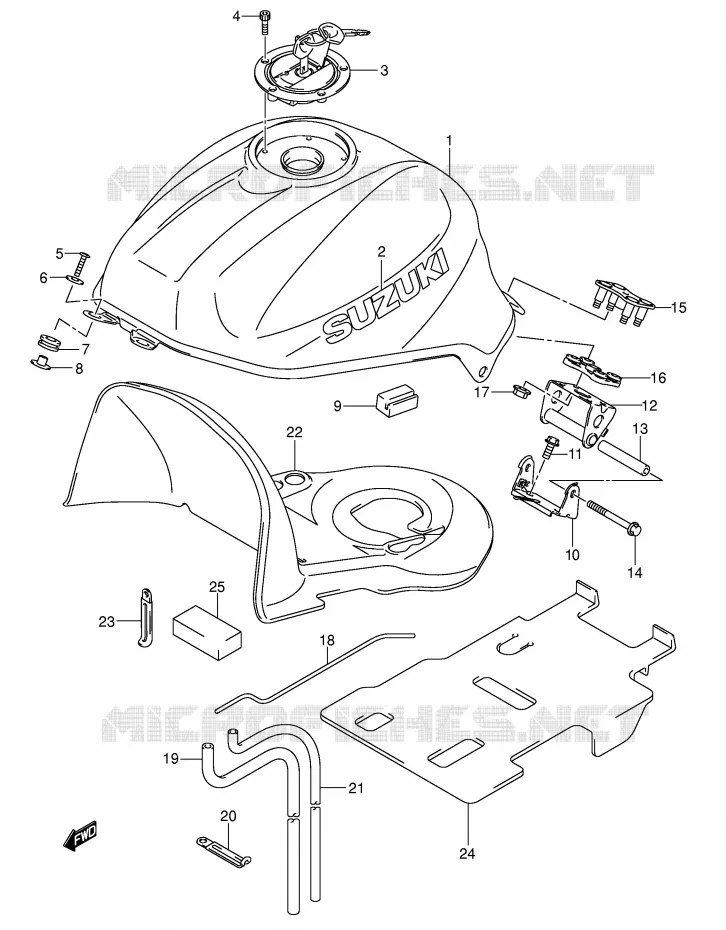BENZINETANK (MODELE K3) Suzuki MOTO 650 SV 2003  SV650K3(E2)
