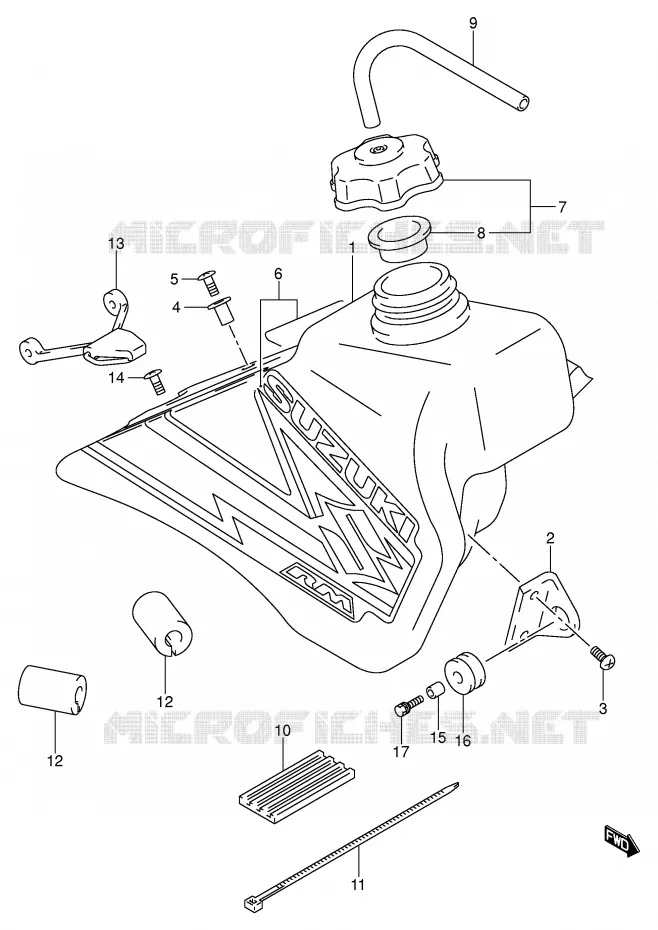 BENZINETANK (MODELE K3) Suzuki MOTO 85 RM 2003  RM85K3(P3/P28)