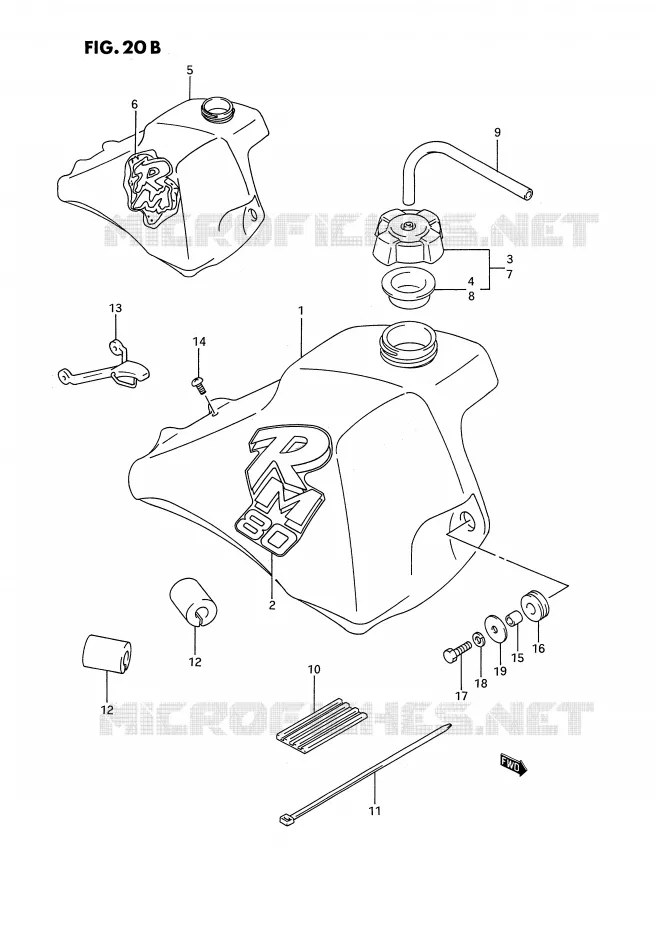 BENZINETANK (MODELE L/M) Suzuki MOTO 80 RM 1995  RM80S(E3)