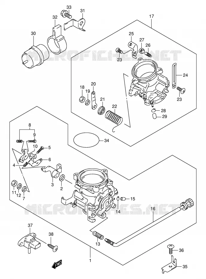BRANDSTOFINJECTIE ASSY Suzuki MOTO 1000 TL-R 1999  TL1000RX(E2)