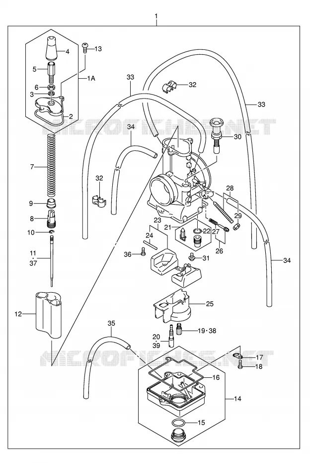 CARBURATOR (MODELE K2) Suzuki MOTO 125 RM 2005  RM125K5(E3/E28)