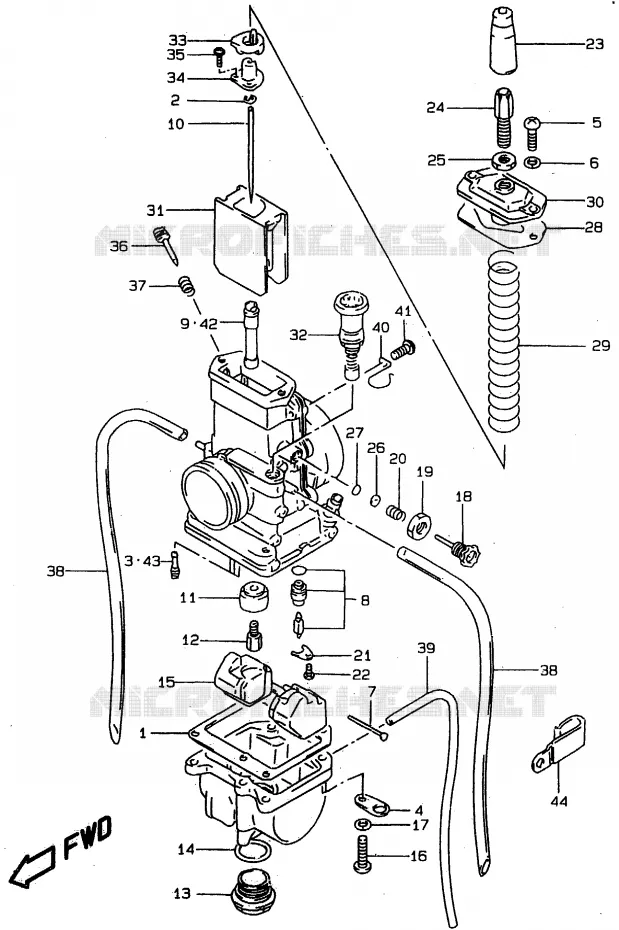 CARBURATOR Suzuki MOTO 80 RM 1997  RM80XV(T/V/W)