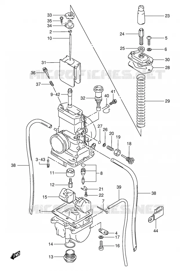 CARBURATOR Suzuki MOTO 80 RM 1998  RM80W(E24)