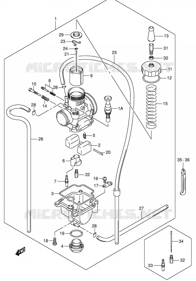 CARBURATOR Suzuki MOTO 85 RM 2003  RM85K3(P3/P28)