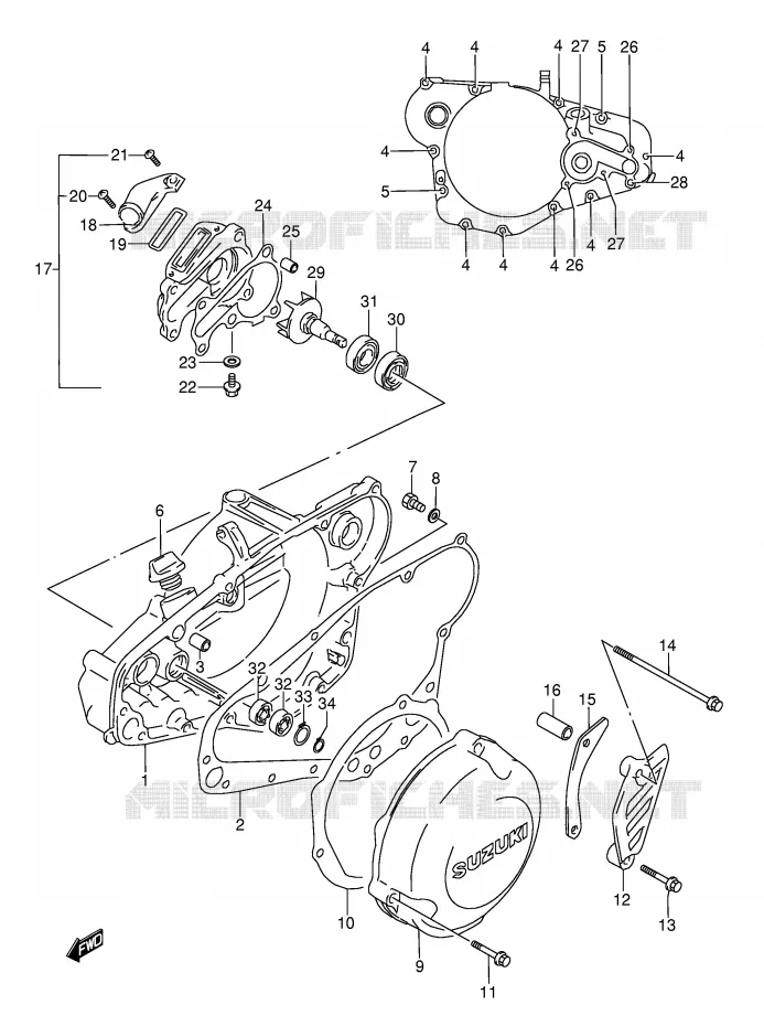 CASING (MODELE K) Suzuki MOTO 250 RMX 1994  RMX250R(E1)