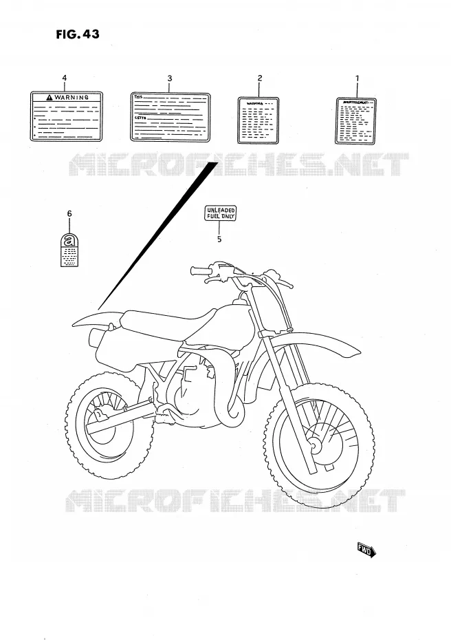 ETIKET Suzuki MOTO 80 RM 1992  RM80XN(E2)