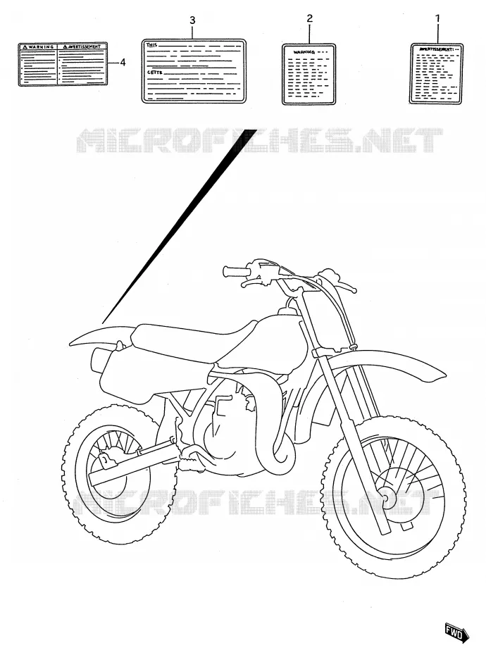ETIKET Suzuki MOTO 80 RM 1993  RM80P(E28)