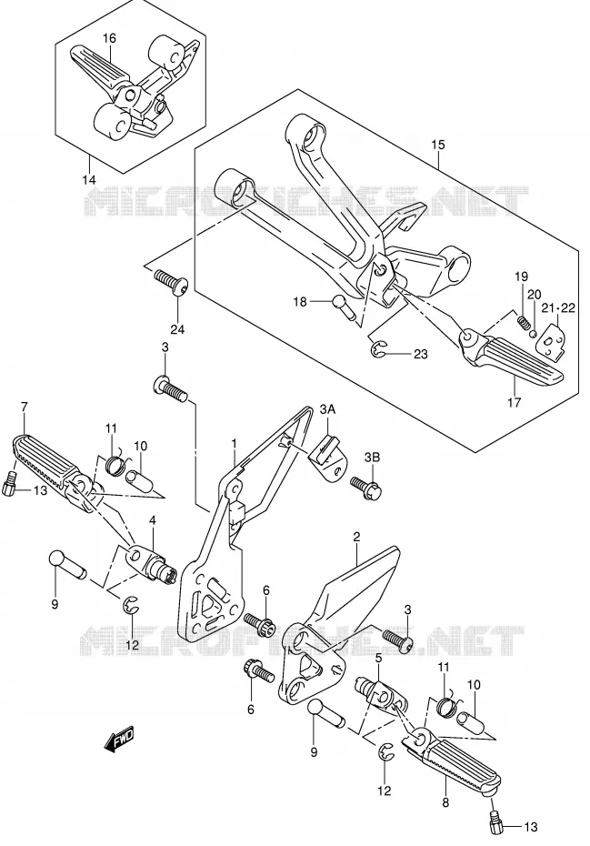 FOOTREST (SV1000S/S1/S2K3) Suzuki MOTO 1000 SV 2004  SV1000U1K4(E2)