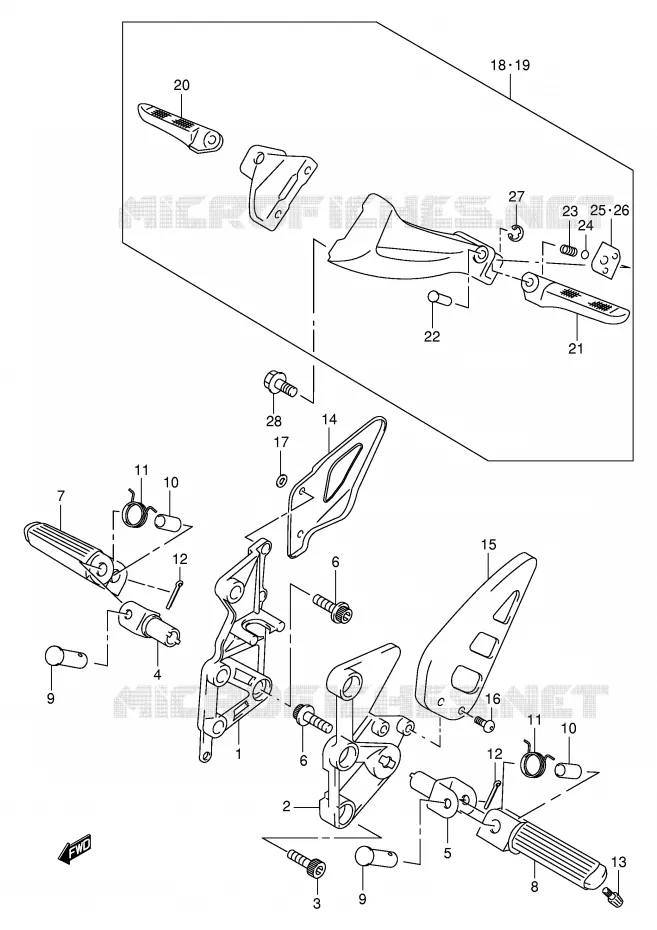 FOOTREST Suzuki MOTO 1000 TL-R 2000  TL1000RY(E2)