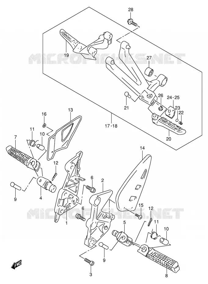FOOTREST Suzuki MOTO 1000 TL-S 2000  TL1000SY(E2)