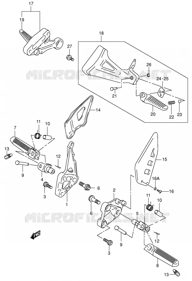FOOTREST Suzuki MOTO 650 SV-S 2001  SV650SK1(E2)
