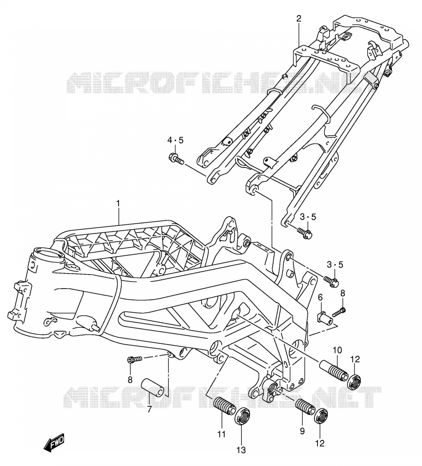 FRAME (MODEL K3/K4/K5/K6) Suzuki MOTO 650 SV 2007  SV650UAK7(E2)
