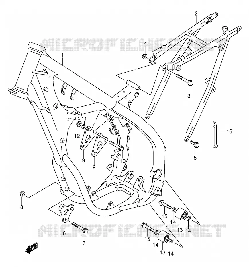FRAME (MODELE K1) Suzuki MOTO 250 RM 2004  RM250K4(E3/E28)
