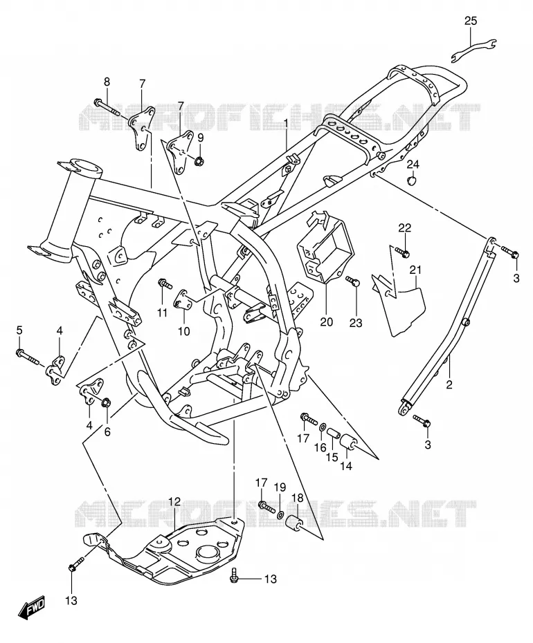 FRAME Suzuki MOTO 250 DR-Z 2005  DR-Z250K5(E3/E28)