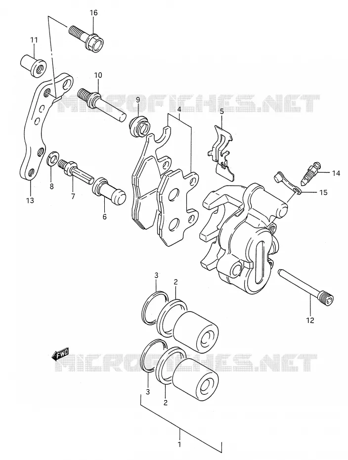 FRONT CALIPER (MODELE K/L) Suzuki MOTO 250 RMX 1990  RMX250L(E28)