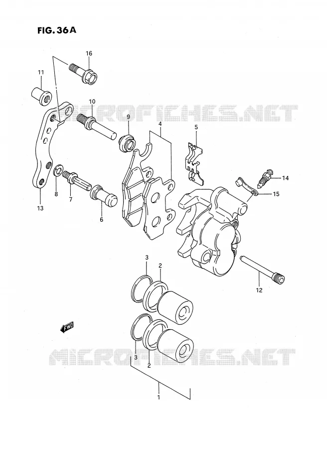 FRONT CALIPER (MODELE M/N/P/R/S) Suzuki MOTO 250 RMX 1995  RMX250S(E3)