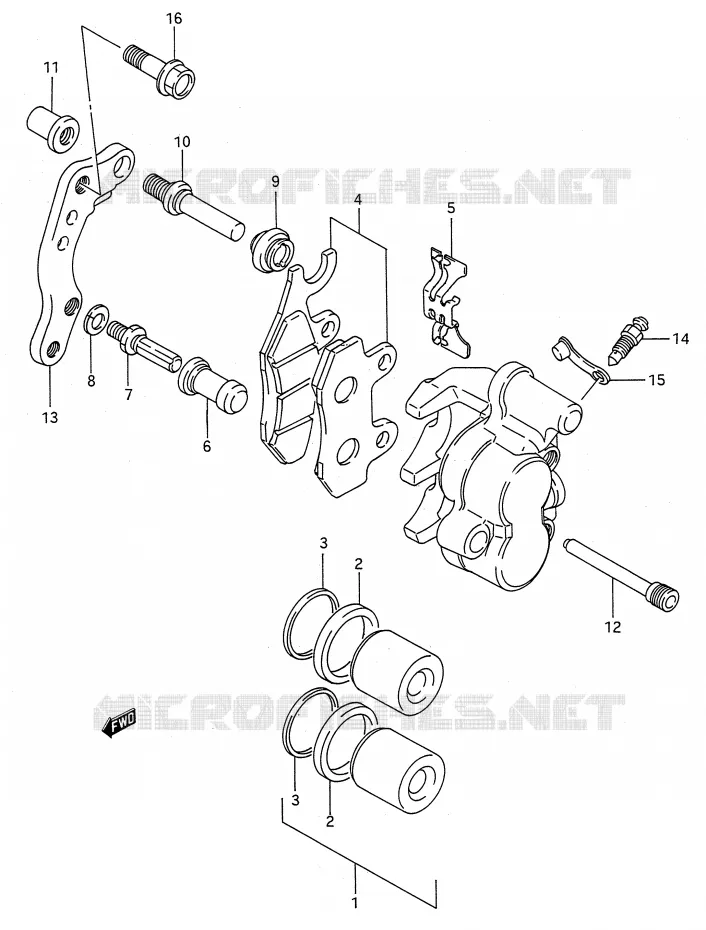FRONT CALIPER (MODELE M/N/P/R) Suzuki MOTO 250 RMX 1994  RMX250R(E28)