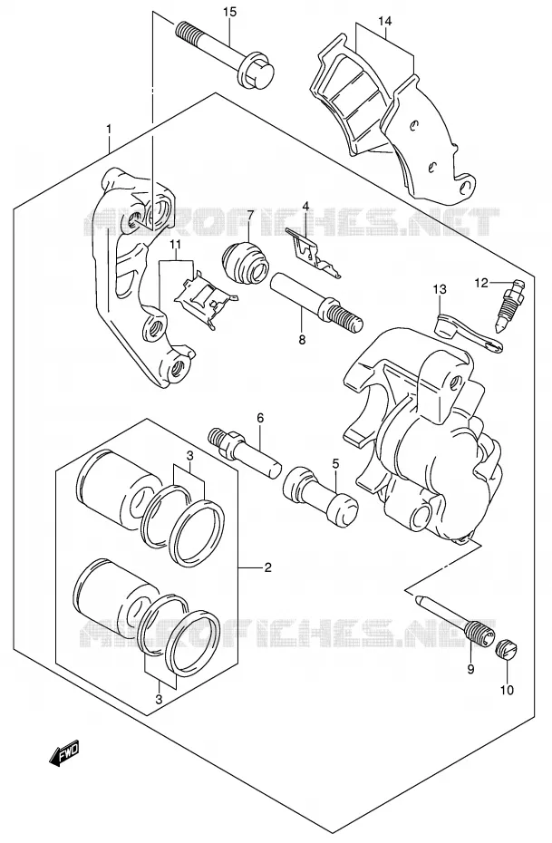 FRONT CALIPER Suzuki MOTO 250 DR-Z 2003  DR-Z250K3(E24)