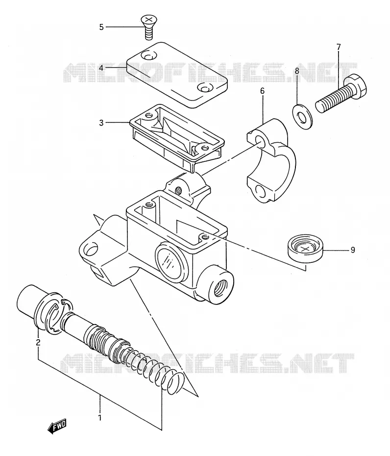 FRONT HOOFDREMCILINDER (MODELE G/H/J) Suzuki MOTO 80 RM 1987  RM80H(E28)
