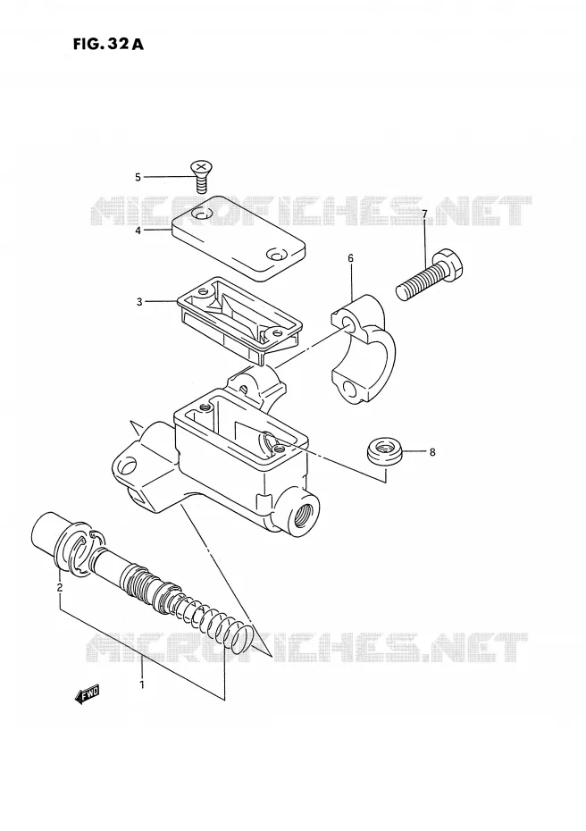 FRONT HOOFDREMCILINDER (MODELE K/L/M/N/P/R/S) Suzuki MOTO 80 RM 1985  RM80F(E3)