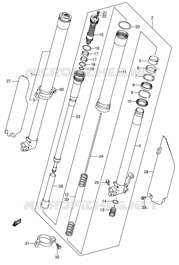 FRONT SCHOKDEMPER (MODELE K5) Suzuki MOTO 250 RM 2006  RM250K6(E3/E28)