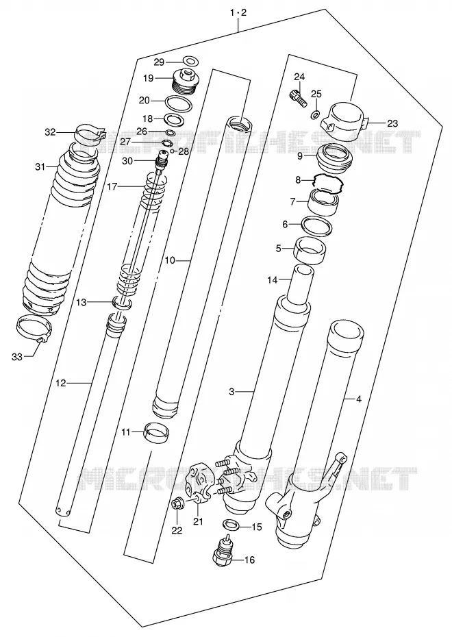 FRONT SCHOKDEMPER Suzuki MOTO 250 DR-Z 2001  DR-Z250K1(E24)