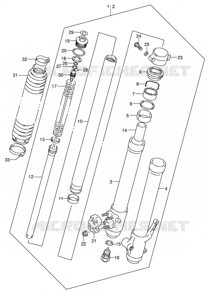 FRONT SCHOKDEMPER Suzuki MOTO 250 DR-Z 2005  DR-Z250K5(E3/E28)