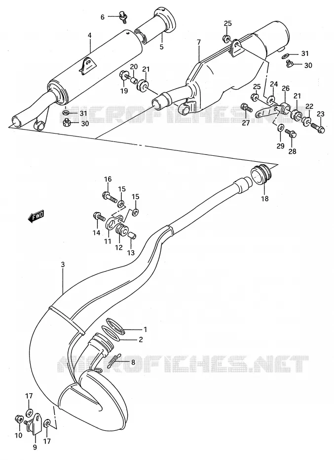 GELUIDDEMPER Suzuki MOTO 250 RMX 1991  RMX250M(E28)