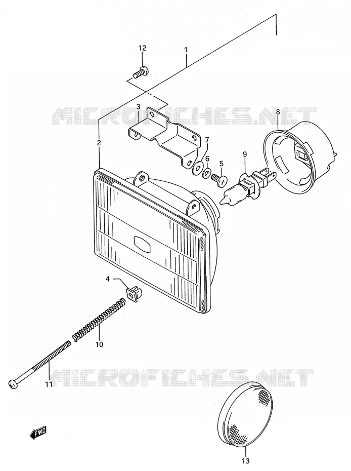 KOPLAMP Suzuki MOTO 250 RMX 1989  RMX250K(E28)