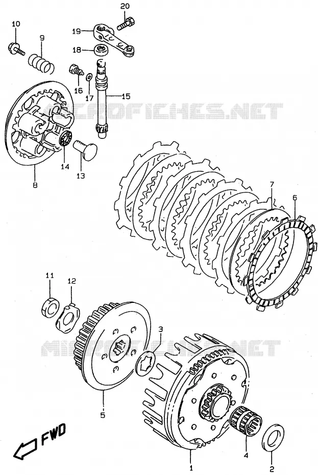 KOPPELING Suzuki MOTO 80 RM 1997  RM80XV(T/V/W)