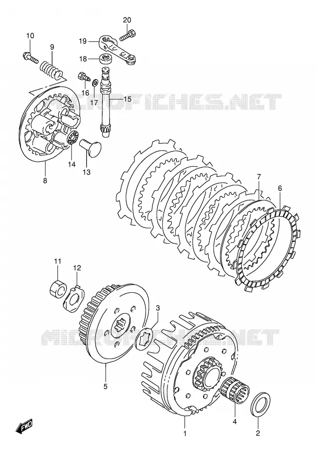 KOPPELING Suzuki MOTO 80 RM 1998  RM80W(E24)