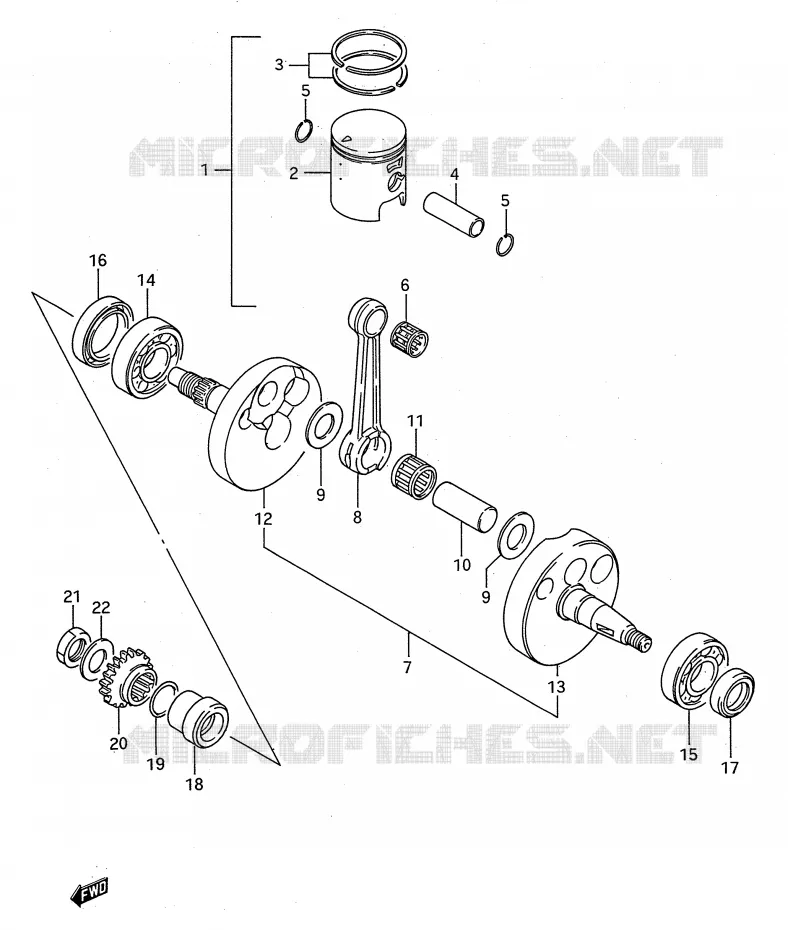 KRUKAS (MODELE G/H) Suzuki MOTO 80 RM 1995  RM80S(E28)