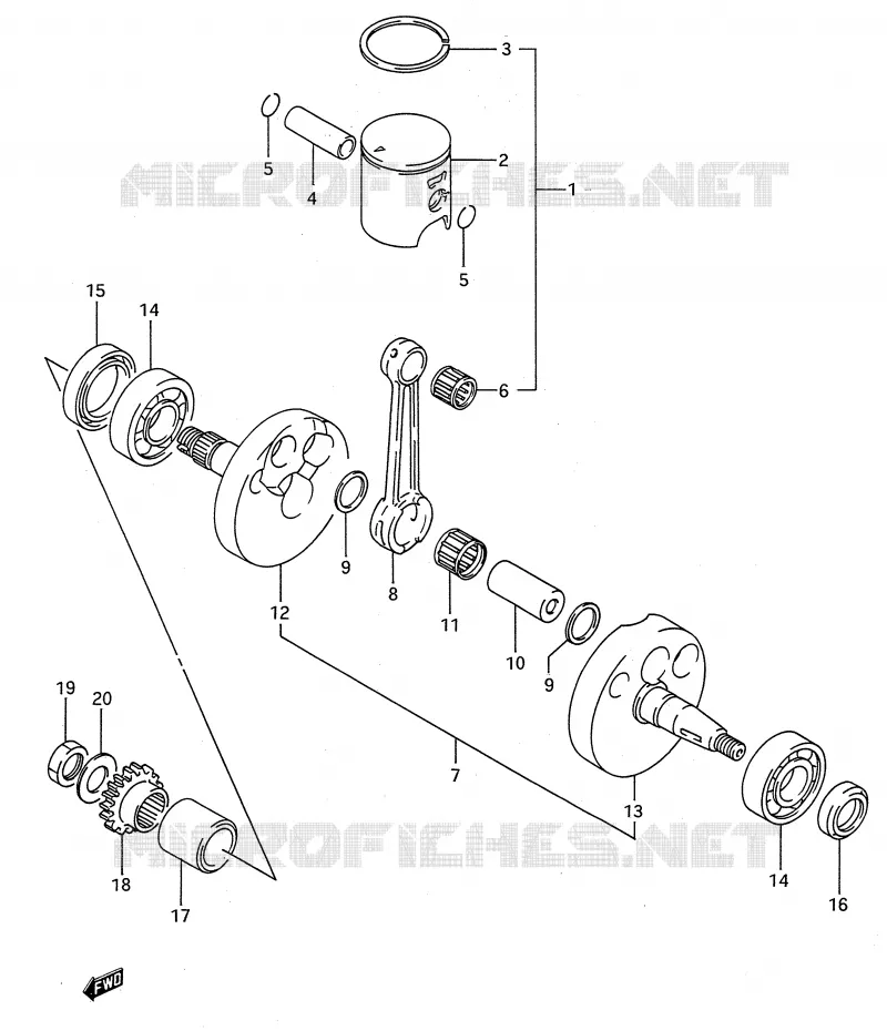 KRUKAS (MODELE M/N/P/R/S) Suzuki MOTO 80 RM 1994  RM80R(E28)