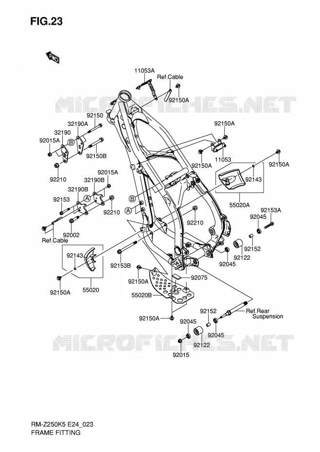 MOTORONDERSTEUNING Suzuki MOTO 250 RM-Z 2005  RM-Z250K5(E24)