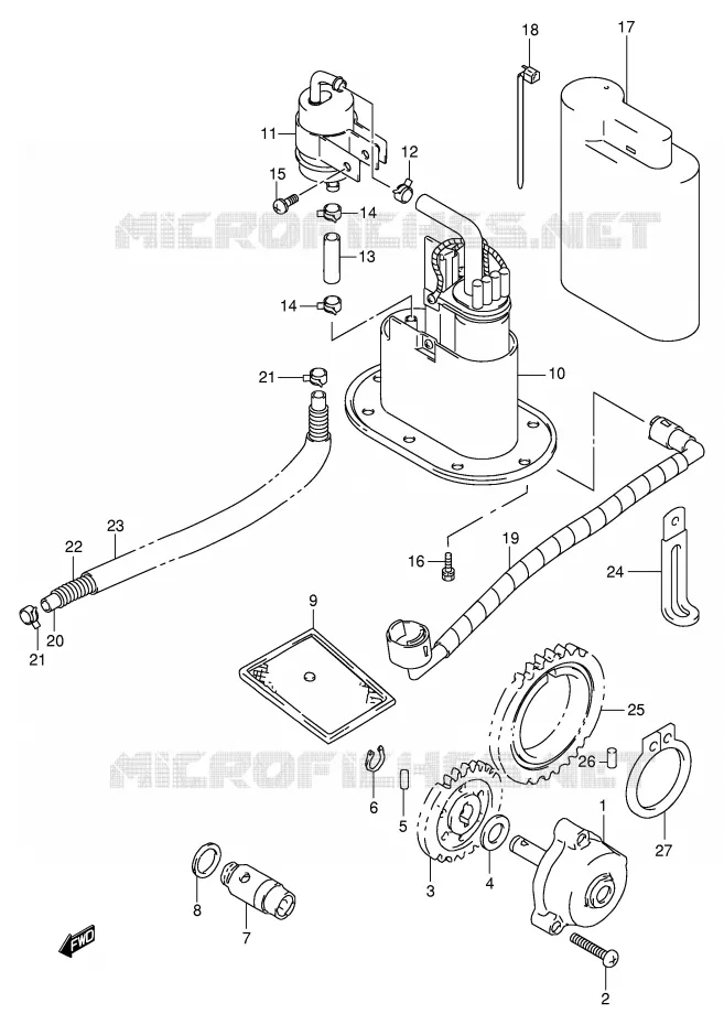 OLIEPOMP - FUEL PUMP (MODELE W) Suzuki MOTO 1000 TL-R 1999  TL1000RX(E2)