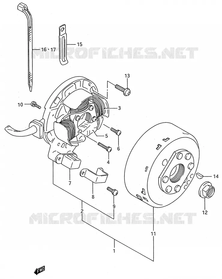 ONTSTEKING Suzuki MOTO 250 RMX 1991  RMX250M(E28)