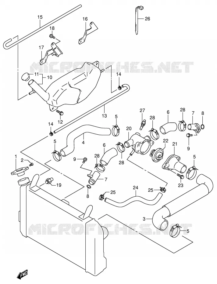 RADIATOR SLANG Suzuki MOTO 650 SV 1999  SV650X(E2)