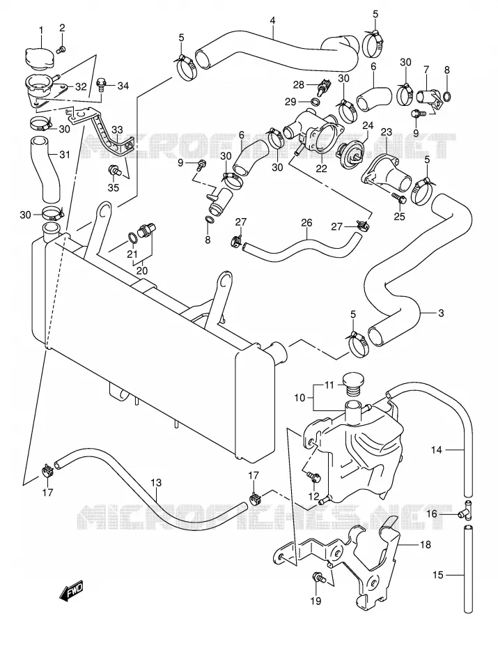 RADIATOR SLANG Suzuki MOTO 650 SV-S 2007  SV650SK7